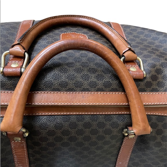 Celine | Authentic Brown Macadam Triomphe Canvas Travel Overnight Duffle Bag - Picture 7 of 13